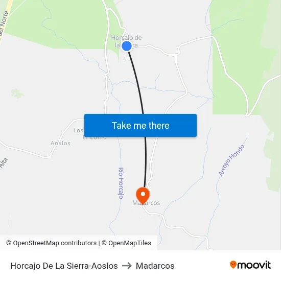 Horcajo De La Sierra-Aoslos to Madarcos map