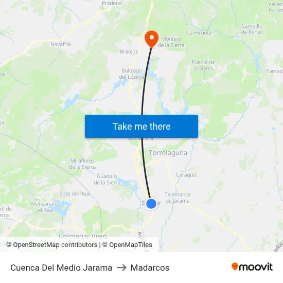 Cuenca Del Medio Jarama to Madarcos map
