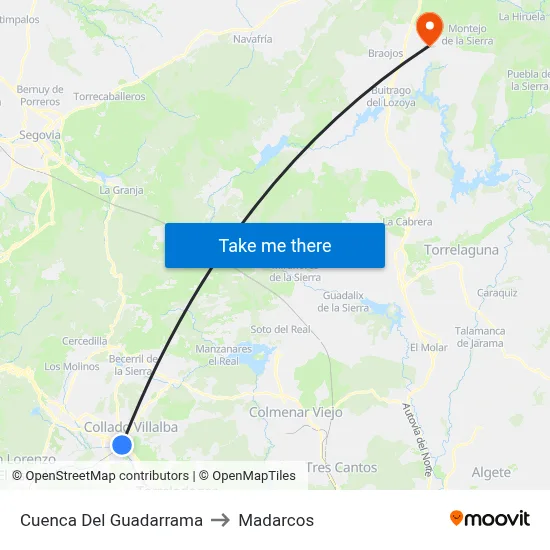 Cuenca Del Guadarrama to Madarcos map