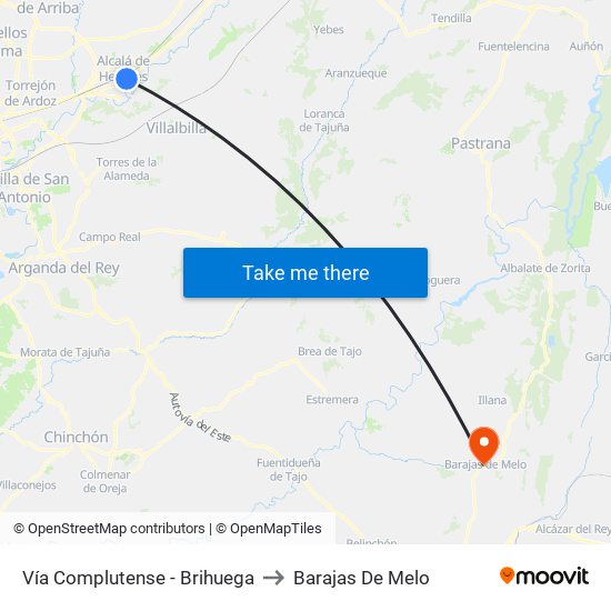 Vía Complutense - Brihuega to Barajas De Melo map