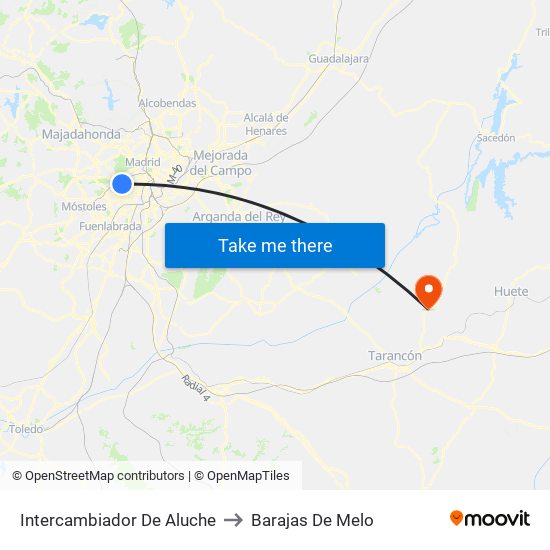 Intercambiador De Aluche to Barajas De Melo map