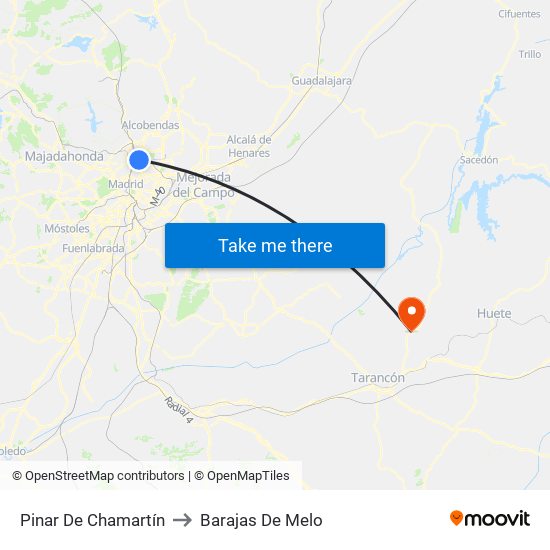 Pinar De Chamartín to Barajas De Melo map
