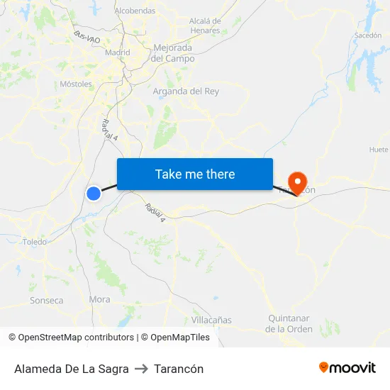 Alameda De La Sagra to Tarancón map