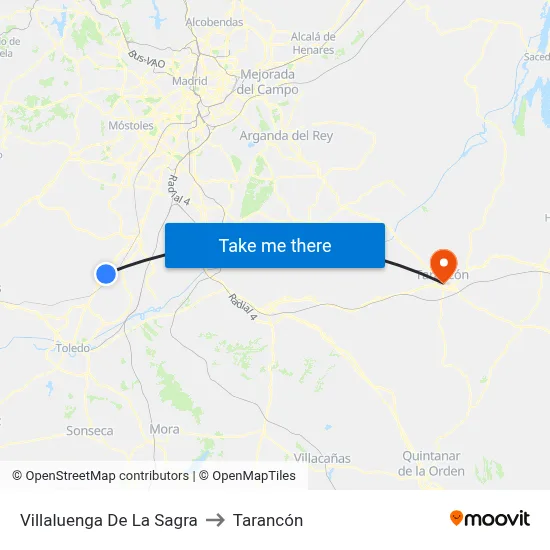 Villaluenga De La Sagra to Tarancón map