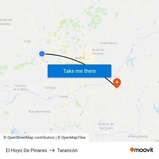 El Hoyo De Pinares to Tarancón map