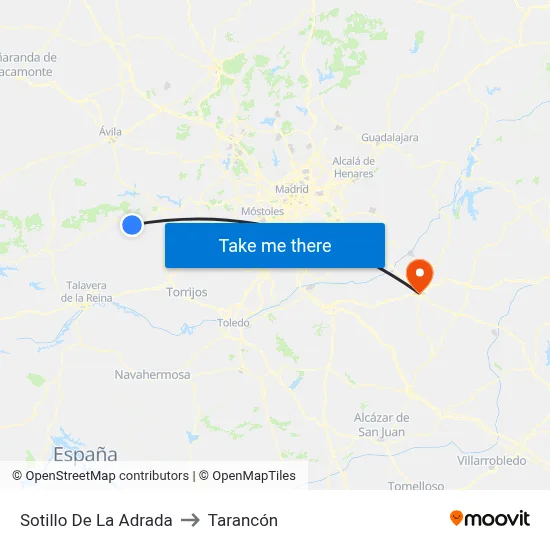 Sotillo De La Adrada to Tarancón map