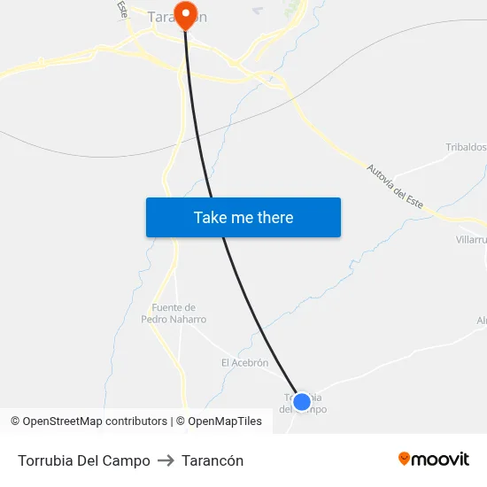 Torrubia Del Campo to Tarancón map