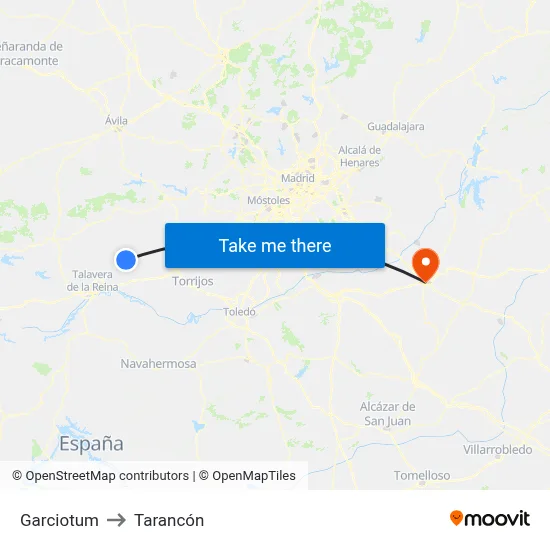 Garciotum to Tarancón map