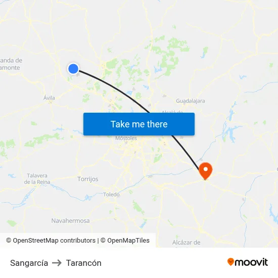 Sangarcía to Tarancón map