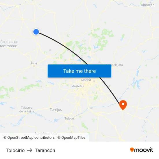 Tolocirio to Tarancón map