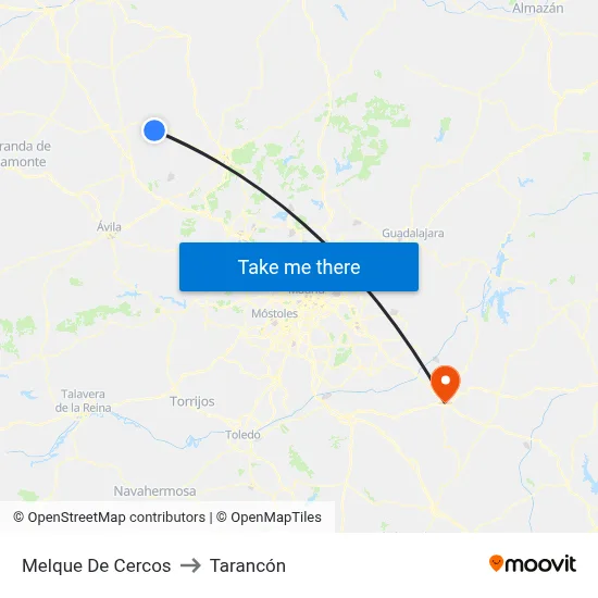 Melque De Cercos to Tarancón map