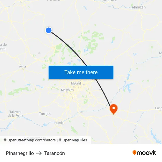 Pinarnegrillo to Tarancón map