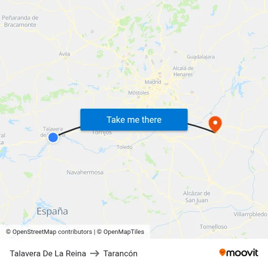 Talavera De La Reina to Tarancón map