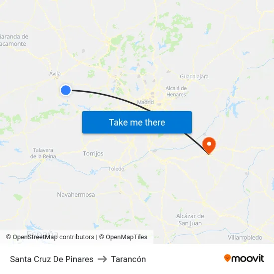 Santa Cruz De Pinares to Tarancón map