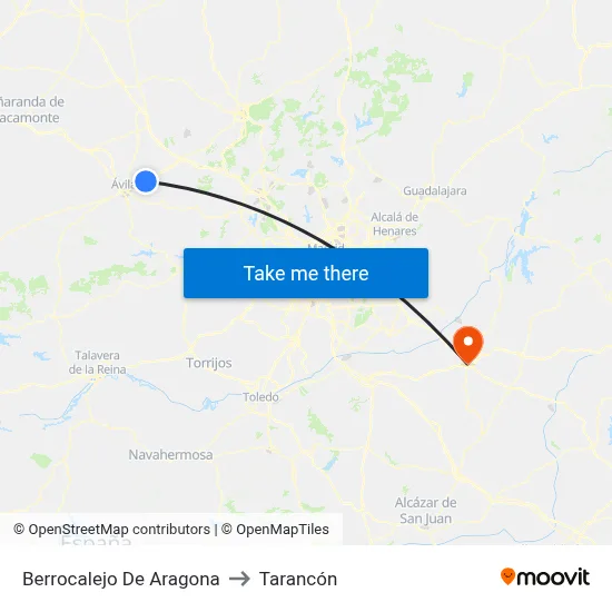 Berrocalejo De Aragona to Tarancón map