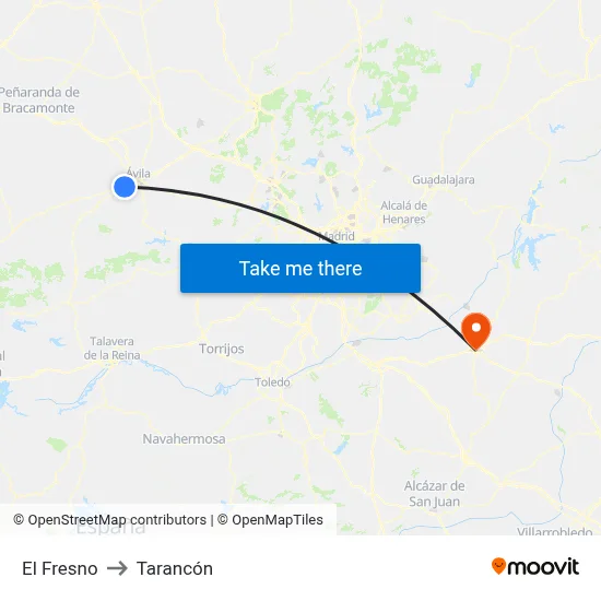 El Fresno to Tarancón map