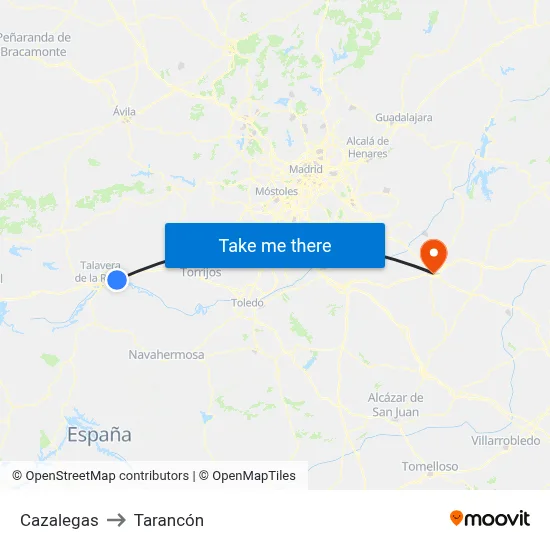 Cazalegas to Tarancón map