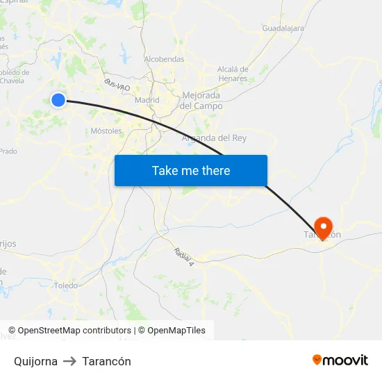 Quijorna to Tarancón map