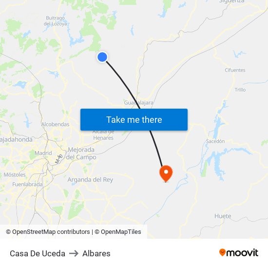 Casa De Uceda to Albares map