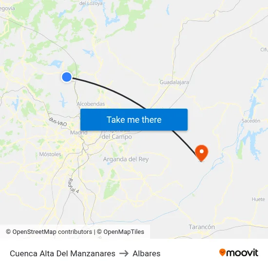 Cuenca Alta Del Manzanares to Albares map