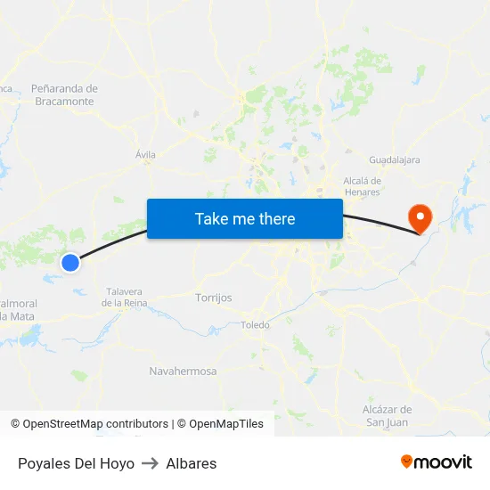 Poyales Del Hoyo to Albares map