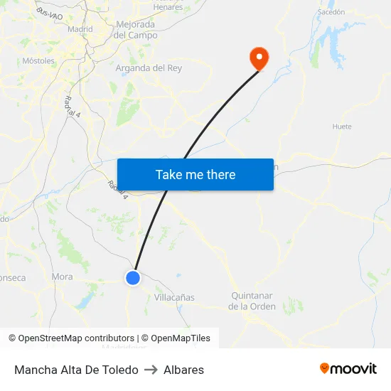 Mancha Alta De Toledo to Albares map