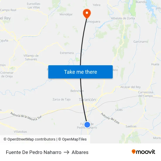 Fuente De Pedro Naharro to Albares map