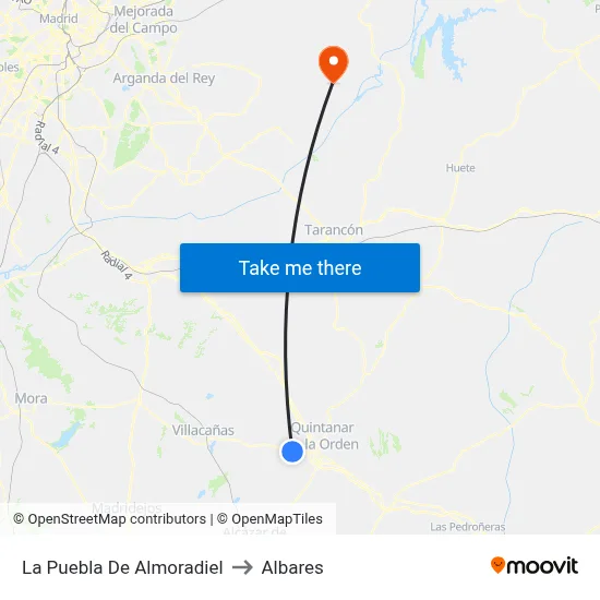 La Puebla De Almoradiel to Albares map