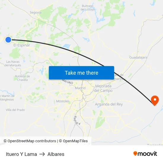 Ituero Y Lama to Albares map
