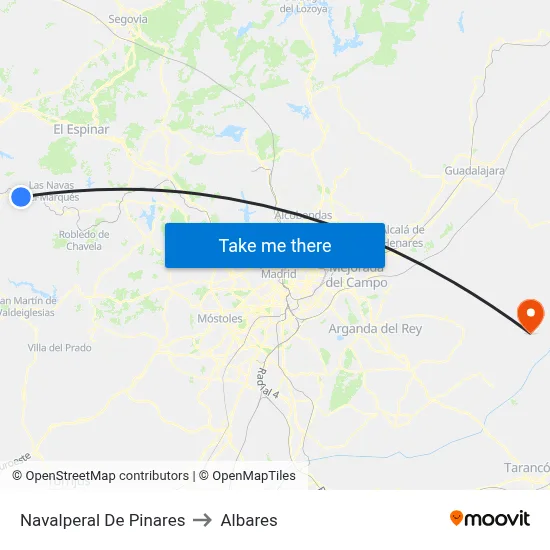 Navalperal De Pinares to Albares map