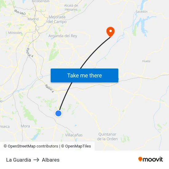 La Guardia to Albares map