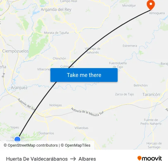 Huerta De Valdecarábanos to Albares map