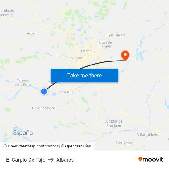 El Carpio De Tajo to Albares map