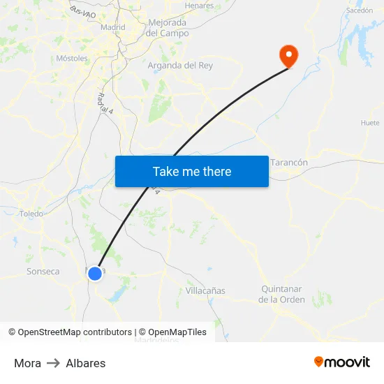 Mora to Albares map