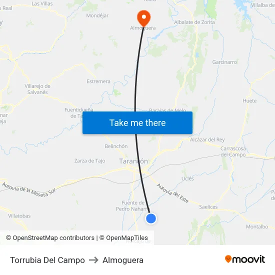 Torrubia Del Campo to Almoguera map