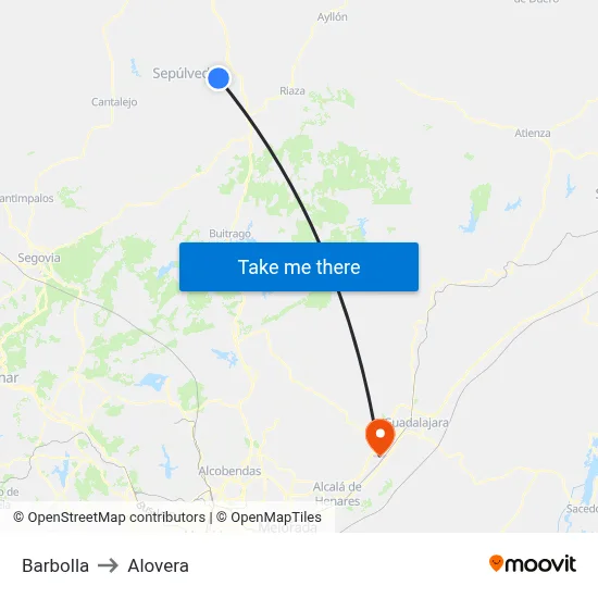 Barbolla to Alovera map