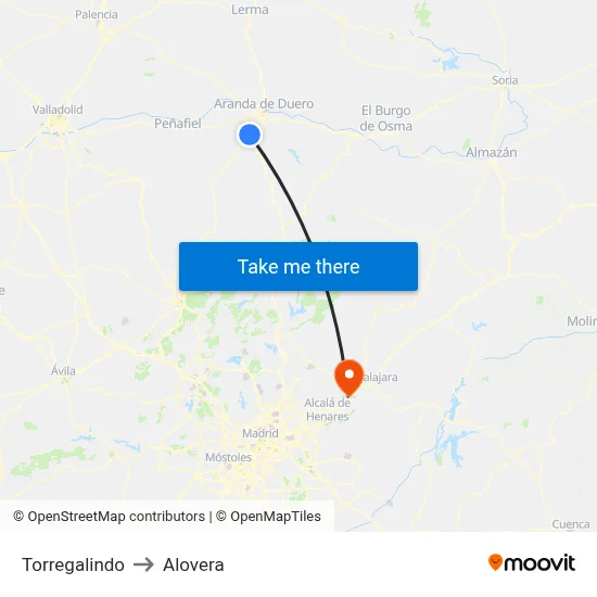 Torregalindo to Alovera map