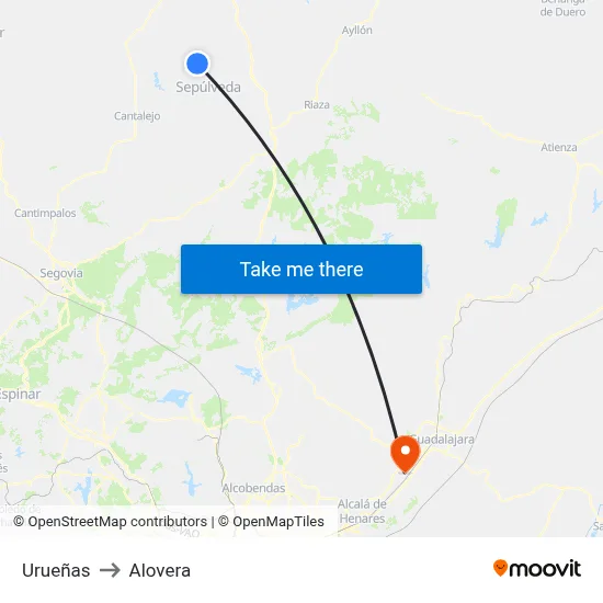 Urueñas to Alovera map