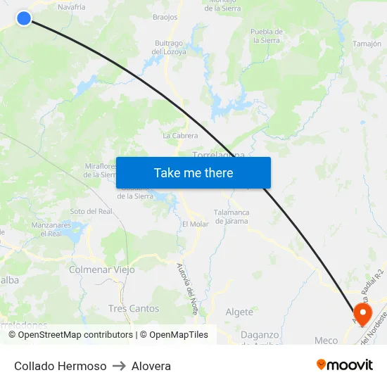 Collado Hermoso to Alovera map