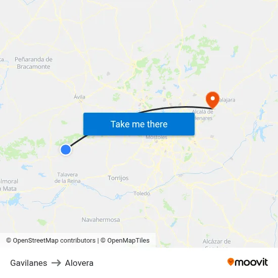 Gavilanes to Alovera map