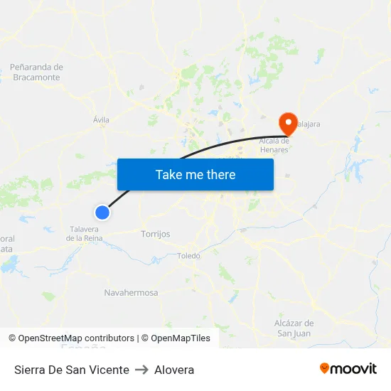 Sierra De San Vicente to Alovera map