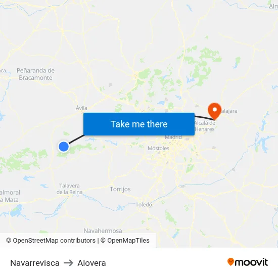 Navarrevisca to Alovera map