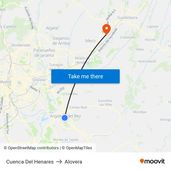 Cuenca Del Henares to Alovera map