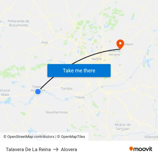 Talavera De La Reina to Alovera map