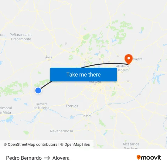 Pedro Bernardo to Alovera map
