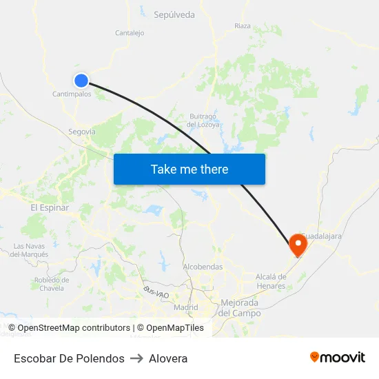 Escobar De Polendos to Alovera map