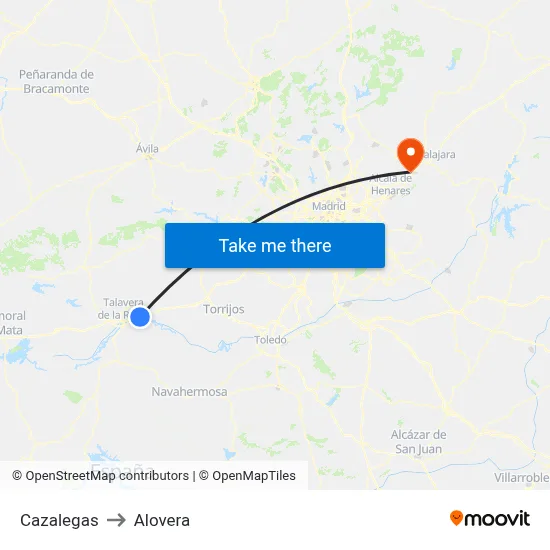 Cazalegas to Alovera map