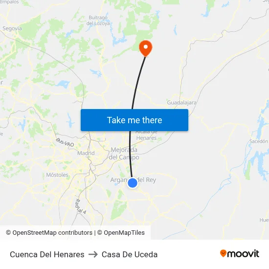 Cuenca Del Henares to Casa De Uceda map