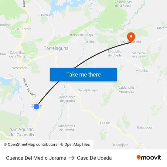 Cuenca Del Medio Jarama to Casa De Uceda map