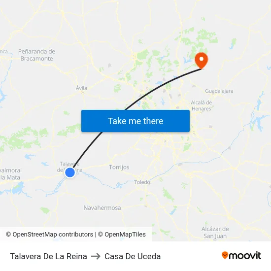 Talavera De La Reina to Casa De Uceda map